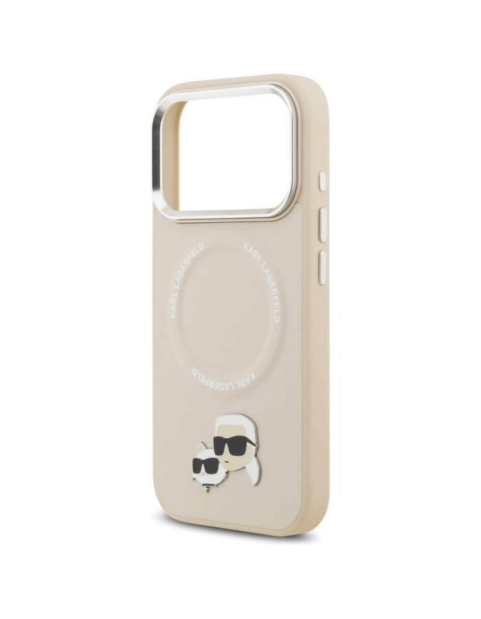 Karl Lagerfeld Karl &amp;amp; Choupette Pins MagSafe Case for iPhone 17 Pro - Beige