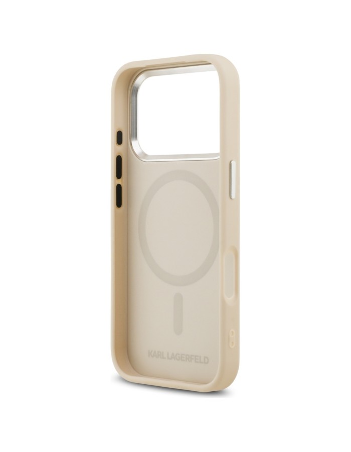 Karl Lagerfeld Karl &amp;amp; Choupette Pins MagSafe Case for iPhone 17 Pro - Beige