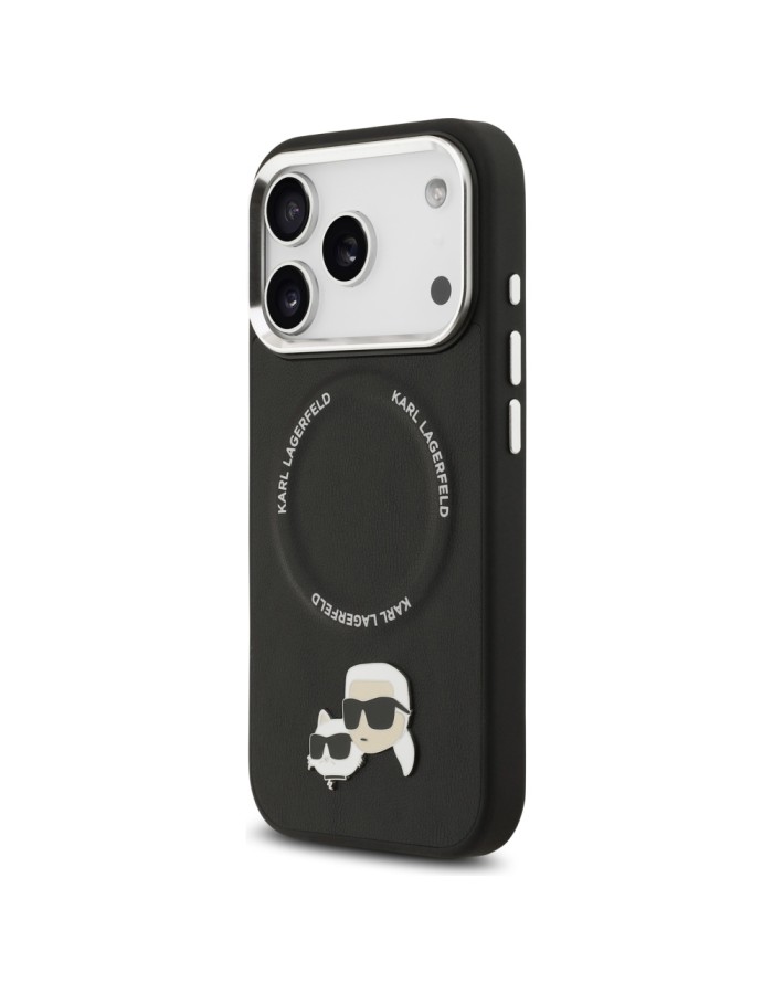 Karl Lagerfeld Karl &amp;amp; Choupette Pins MagSafe Case for iPhone 17 Pro Max - Black