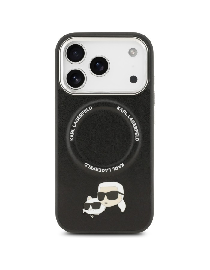 Karl Lagerfeld Karl &amp;amp; Choupette Pins MagSafe Case for iPhone 17 Pro Max - Black