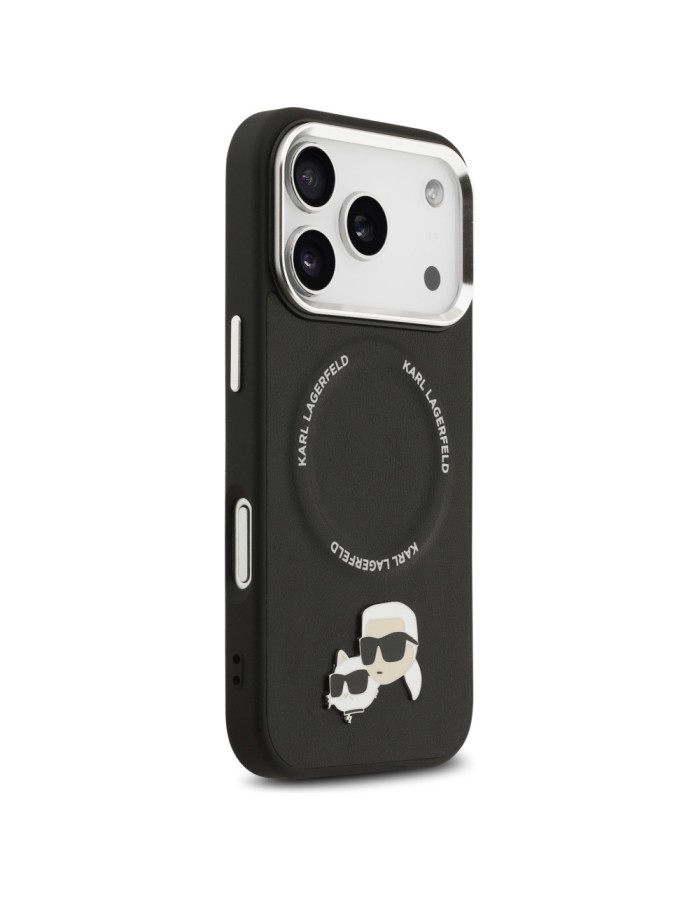 Karl Lagerfeld Karl &amp;amp; Choupette Pins MagSafe Case for iPhone 17 Pro Max - Black