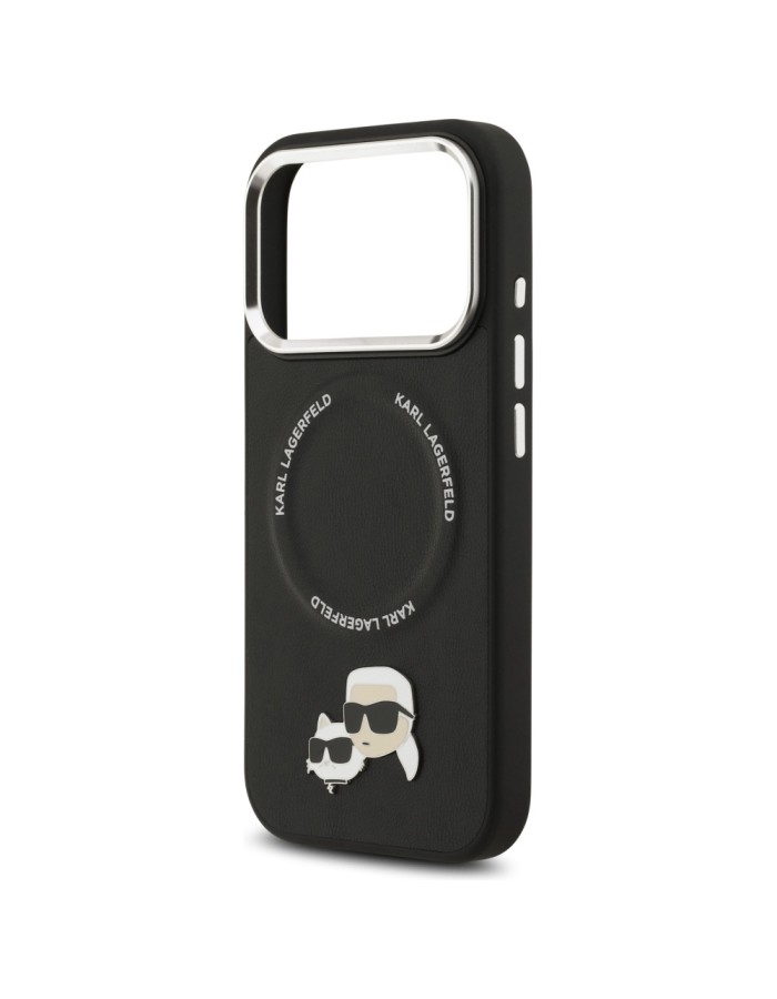 Karl Lagerfeld Karl &amp;amp; Choupette Pins MagSafe Case for iPhone 17 Pro Max - Black