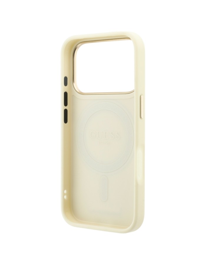Guess Ring Stand 360 Grained Classic Logo MagSafe Case for iPhone 18 Pro / 17 Pro - Beige