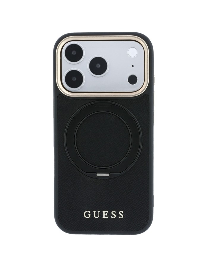 Guess Ring Stand 360 Grained Classic Logo MagSafe Case for iPhone 18 Pro Max / 17 Pro Max - Black Guess Ring Stand 360 Grained Classic Logo MagSafe Case for iPhone 18 Pro Max / 17 Pro Max - Black