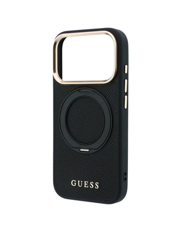 Guess Ring Stand 360 Grained Classic Logo MagSafe Case for iPhone 18 Pro Max / 17 Pro Max - Black Guess Ring Stand 360 Grained Classic Logo MagSafe Case for iPhone 18 Pro Max / 17 Pro Max - Black