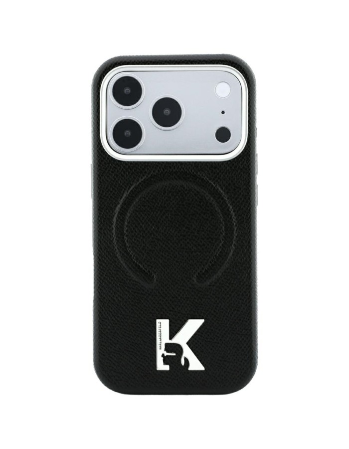 Karl Lagerfeld Grained Embossed Ring & Kameo Logo MagSafe Case for iPhone 18 Pro Max / 17 Pro Max - Black Karl Lagerfeld Grained Embossed Ring & Kameo Logo MagSafe Case for iPhone 18 Pro Max / 17 Pro Max - Black