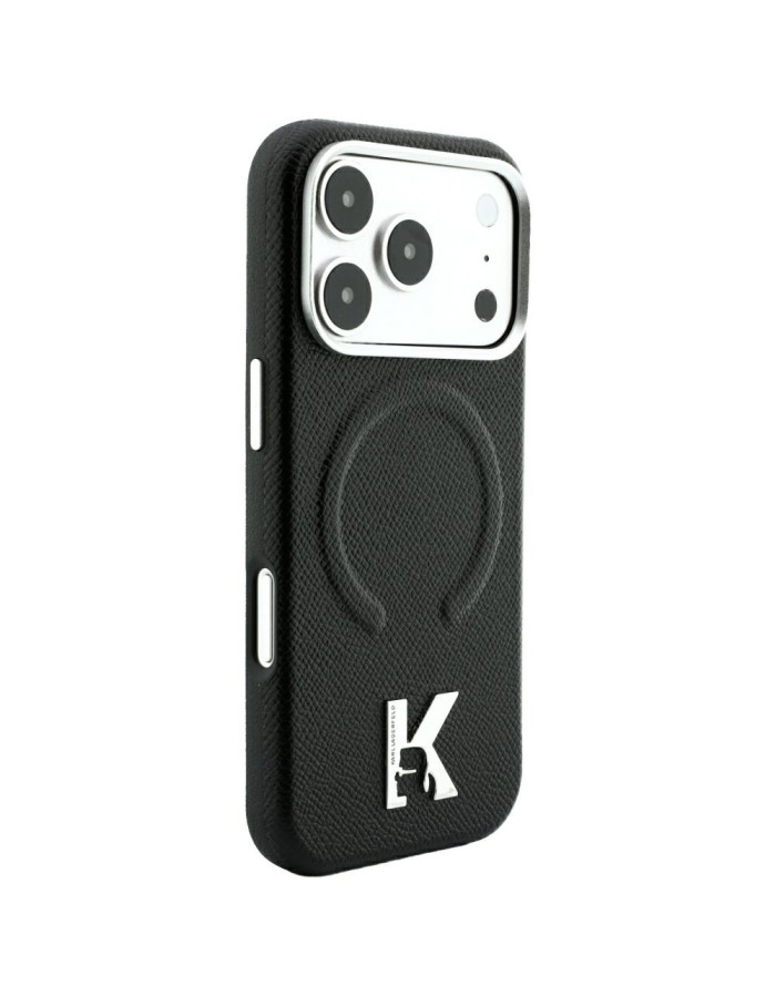 Karl Lagerfeld Grained Embossed Ring & Kameo Logo MagSafe Case for iPhone 18 Pro Max / 17 Pro Max - Black Karl Lagerfeld Grained Embossed Ring & Kameo Logo MagSafe Case for iPhone 18 Pro Max / 17 Pro Max - Black