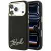 Karl Lagerfeld Grained with Resin Signature Logo MagSafe Case for iPhone 18 Pro Max / 17 Pro Max - Black
