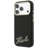 Karl Lagerfeld Grained with Resin Signature Logo MagSafe Case for iPhone 18 Pro Max / 17 Pro Max - Black
