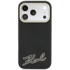 Karl Lagerfeld Grained with Resin Signature Logo MagSafe Case for iPhone 18 Pro Max / 17 Pro Max - Black