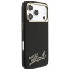 Karl Lagerfeld Grained with Resin Signature Logo MagSafe Case for iPhone 18 Pro Max / 17 Pro Max - Black
