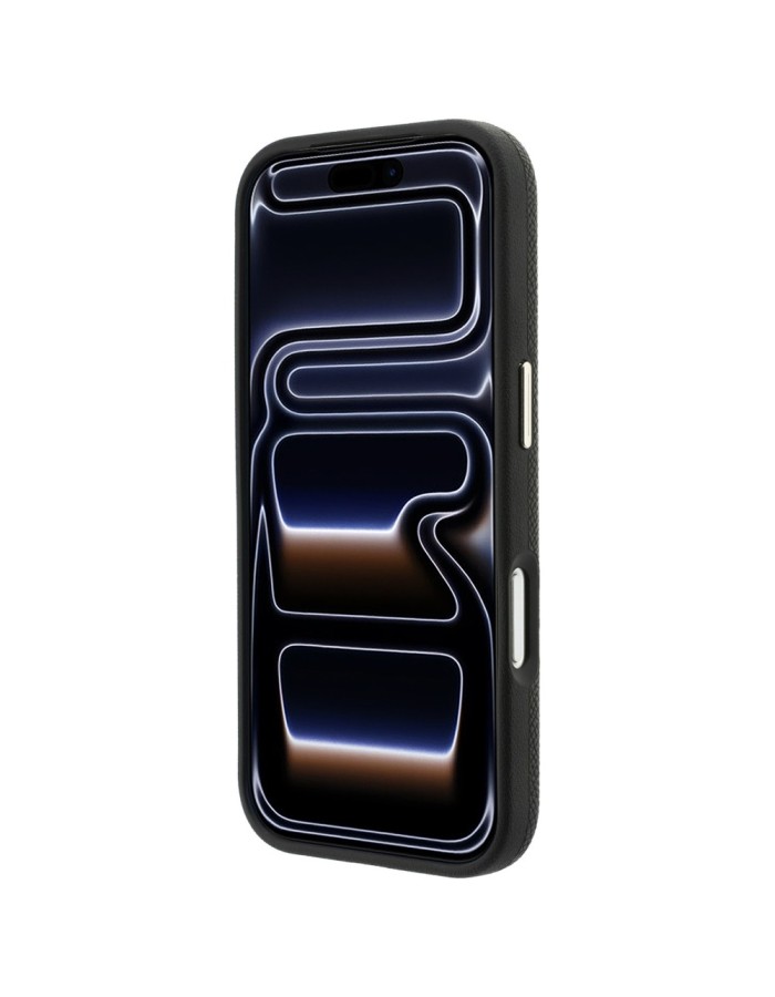 Karl Lagerfeld Grained with Resin Signature Logo MagSafe Case for iPhone 18 Pro Max / 17 Pro Max - Black