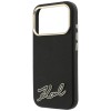 Karl Lagerfeld Grained with Resin Signature Logo MagSafe Case for iPhone 18 Pro Max / 17 Pro Max - Black