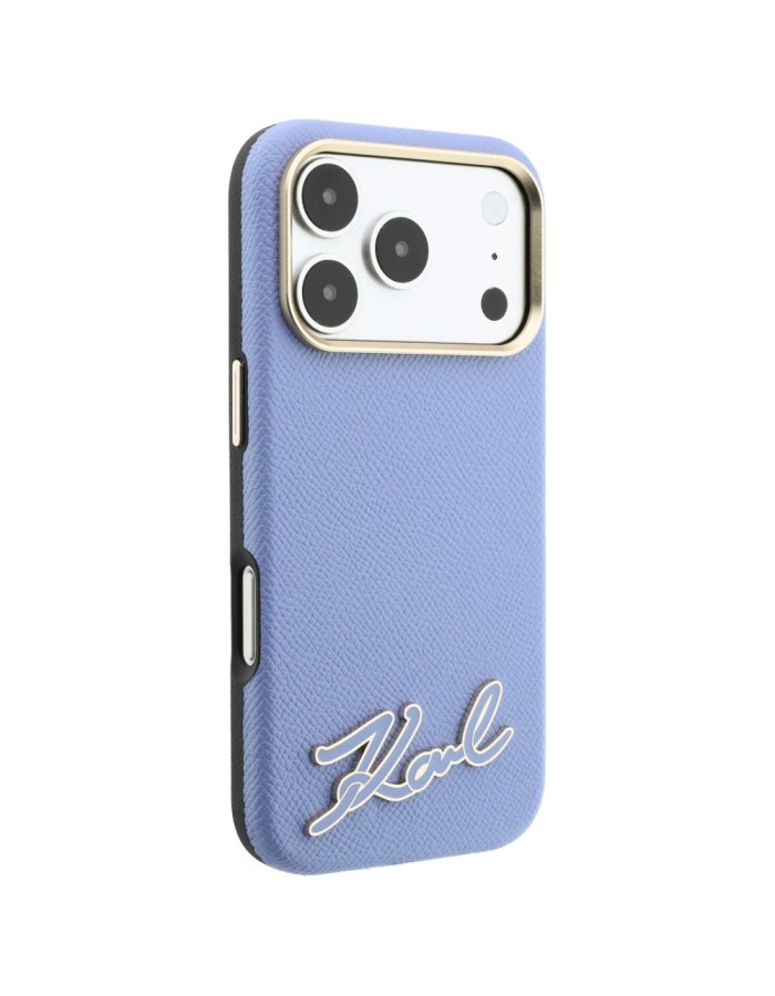 Karl Lagerfeld Grained with Resin Signature Logo MagSafe Case for iPhone 18 Pro Max / 17 Pro Max - Light Blue Karl Lagerfeld Grained with Resin Signature Logo MagSafe Case for iPhone 18 Pro Max / 17 Pro Max - Light Blue