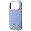 Karl Lagerfeld Grained with Resin Signature Logo MagSafe Case for iPhone 18 Pro Max / 17 Pro Max - Light Blue Karl Lagerfeld Grained with Resin Signature Logo MagSafe Case for iPhone 18 Pro Max / 17 Pro Max - Light Blue