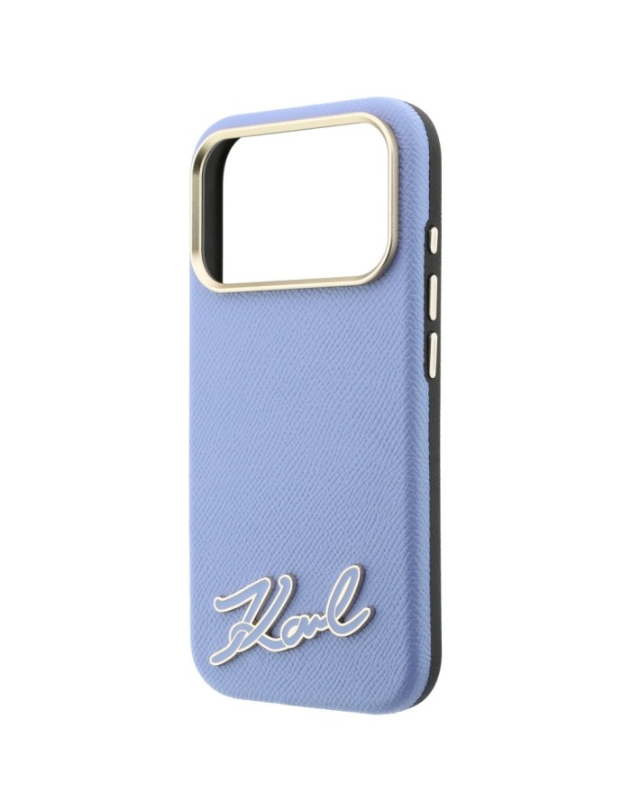 Karl Lagerfeld Grained with Resin Signature Logo MagSafe Case for iPhone 18 Pro Max / 17 Pro Max - Light Blue Karl Lagerfeld Grained with Resin Signature Logo MagSafe Case for iPhone 18 Pro Max / 17 Pro Max - Light Blue