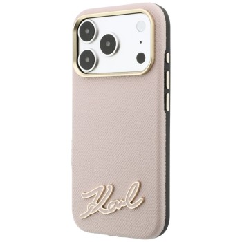 Karl Lagerfeld Grained with Resin Signature Logo MagSafe Case for iPhone 18 Pro Max / 17 Pro Max - Pink Karl Lagerfeld Grained with Resin Signature Logo MagSafe Case for iPhone 18 Pro Max / 17 Pro Max - Pink