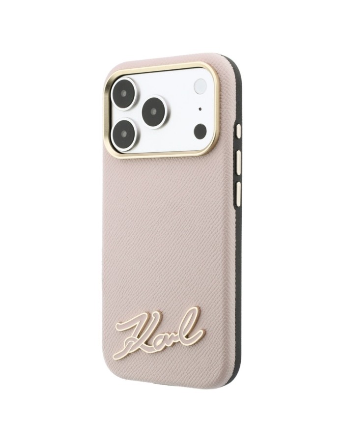 Karl Lagerfeld Grained with Resin Signature Logo MagSafe Case for iPhone 18 Pro Max / 17 Pro Max - Pink Karl Lagerfeld Grained with Resin Signature Logo MagSafe Case for iPhone 18 Pro Max / 17 Pro Max - Pink