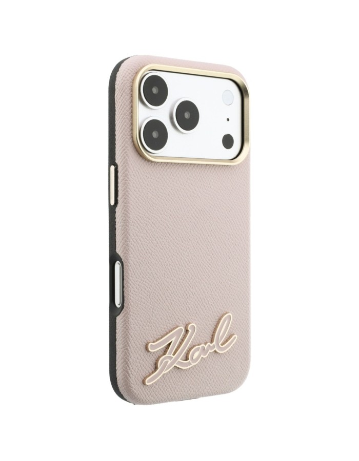 Karl Lagerfeld Grained with Resin Signature Logo MagSafe Case for iPhone 18 Pro Max / 17 Pro Max - Pink Karl Lagerfeld Grained with Resin Signature Logo MagSafe Case for iPhone 18 Pro Max / 17 Pro Max - Pink