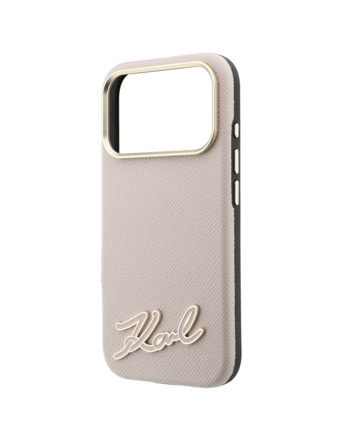 Karl Lagerfeld Grained with Resin Signature Logo MagSafe Case for iPhone 18 Pro Max / 17 Pro Max - Pink Karl Lagerfeld Grained with Resin Signature Logo MagSafe Case for iPhone 18 Pro Max / 17 Pro Max - Pink