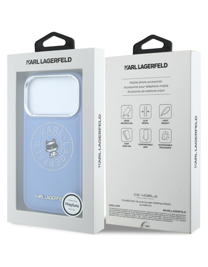 Karl Lagerfeld Point & Choupette Sketch MagSafe Case for iPhone 18 Pro Max / 17 Pro Max - Blue Karl Lagerfeld Point & Choupette Sketch MagSafe Case for iPhone 18 Pro Max / 17 Pro Max - Blue