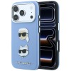 Karl Lagerfeld Saffiano with Karl &amp;amp; Choupette Heads Pins &amp;amp; Logo case for iPhone 18 Pro / 17 Pro - light blue