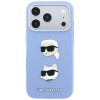 Karl Lagerfeld Saffiano with Karl &amp;amp; Choupette Heads Pins &amp;amp; Logo case for iPhone 18 Pro / 17 Pro - light blue