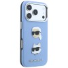 Karl Lagerfeld Saffiano with Karl &amp;amp; Choupette Heads Pins &amp;amp; Logo case for iPhone 18 Pro / 17 Pro - light blue