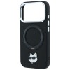 Karl Lagerfeld with Ring Stand 360 Choupette Head Pin MagSafe Case for iPhone 18 Pro Max / 17 Pro Max - Black