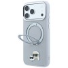 Karl Lagerfeld with Ring Stand 360 Karl &amp;amp; Choupette Heads Pin MagSafe Case for iPhone 18 Pro / 17 Pro - Gray