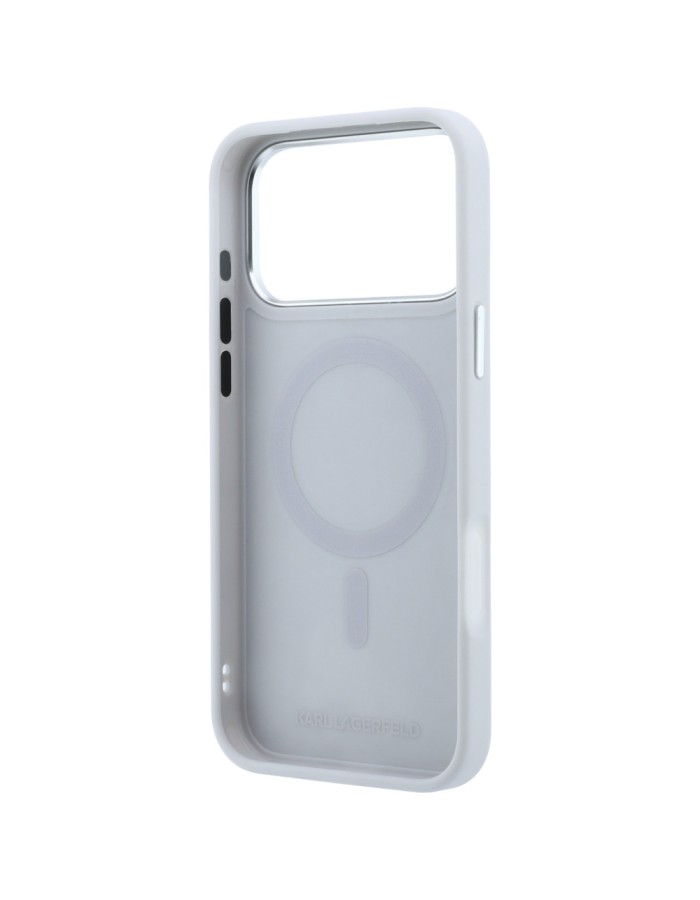 Karl Lagerfeld with Ring Stand 360 Karl &amp;amp; Choupette Heads Pin MagSafe Case for iPhone 18 Pro / 17 Pro - Gray