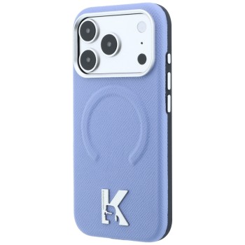 Karl Lagerfeld Grained Embossed Ring & Kameo Logo MagSafe Case for iPhone 18 Pro / 17 Pro - Light Blue Karl Lagerfeld Grained Embossed Ring & Kameo Logo MagSafe Case for iPhone 18 Pro / 17 Pro - Light Blue