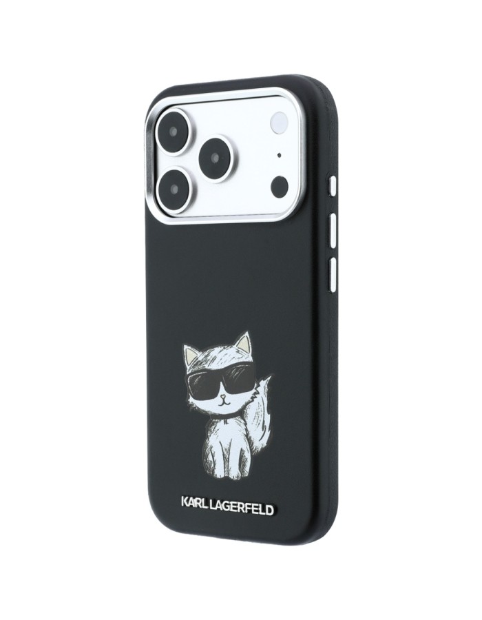 Karl Lagerfeld Smooth Choupette Sketch MagSafe Case for iPhone 18 Pro Max / 17 Pro Max - Black