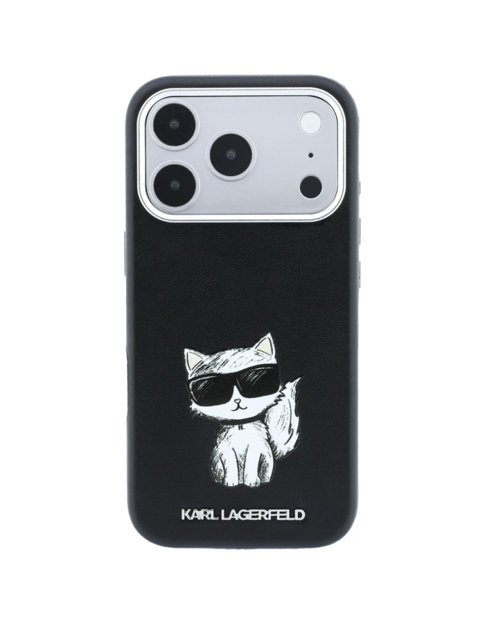 Karl Lagerfeld Smooth Choupette Sketch MagSafe Case for iPhone 18 Pro Max / 17 Pro Max - Black