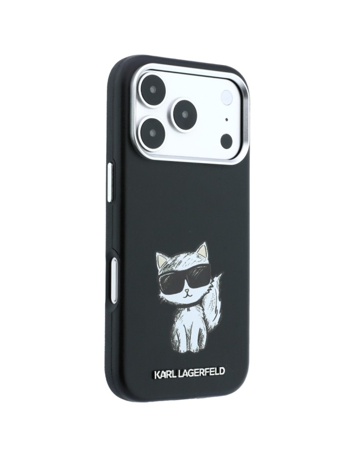 Karl Lagerfeld Smooth Choupette Sketch MagSafe Case for iPhone 18 Pro Max / 17 Pro Max - Black