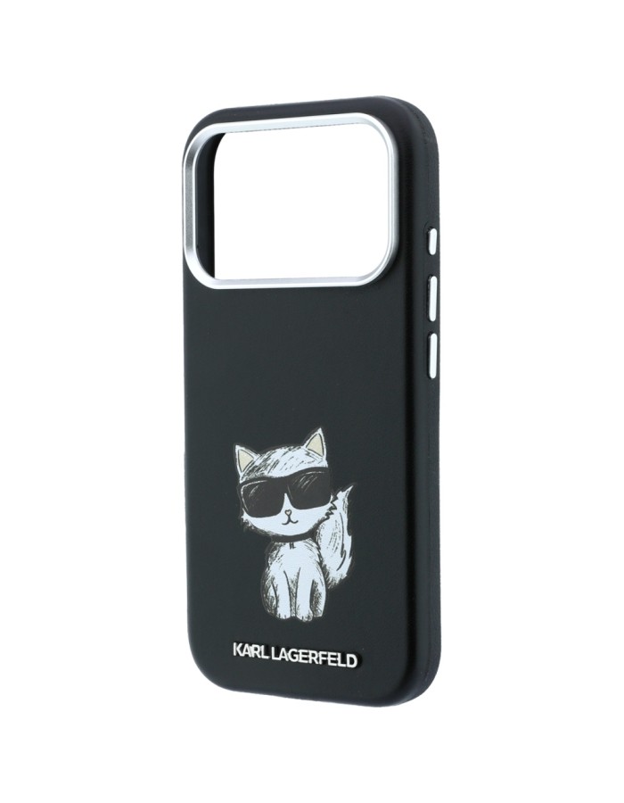 Karl Lagerfeld Smooth Choupette Sketch MagSafe Case for iPhone 18 Pro Max / 17 Pro Max - Black