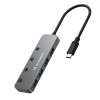 Wozinsky WHS080YSS 4 x USB-A 3.0 Aluminum Hub with Individual Switches and 15 cm USB-C Cable - Gray Wozinsky WHS080YSS 4 x USB-A 3.0 Aluminum Hub with Individual Switches and 15 cm USB-C Cable - Gray