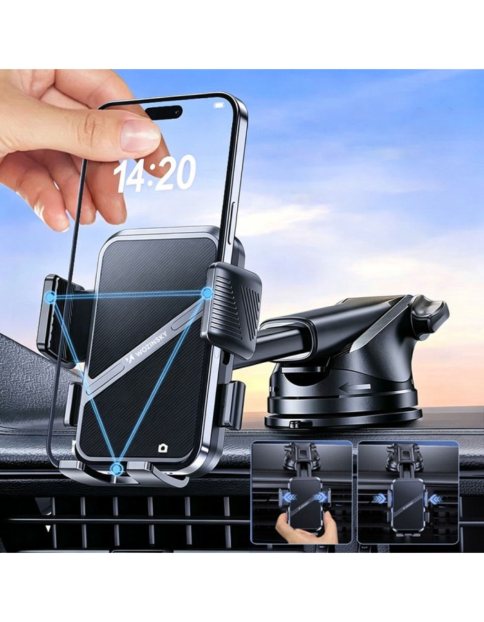 Wozinsky WUS-CF29 3-in-1 Car Holder for Dashboard, Windshield and Air Vent - Black Wozinsky WUS-CF29 3-in-1 Car Holder for Dashboard, Windshield and Air Vent - Black