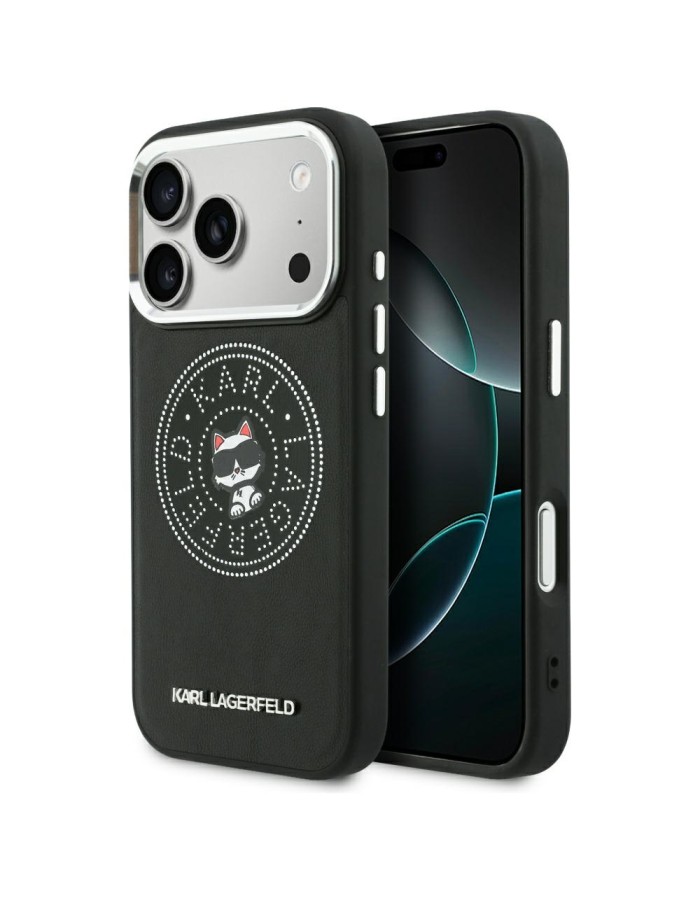 Karl Lagerfeld Point &amp;amp; Choupette Sketch MagSafe Case for iPhone 18 Pro / 17 Pro - Black