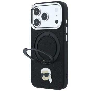 Karl Lagerfeld with Ring Stand 360 Karl Head Pin MagSafe Case for iPhone 18 Pro Max / 17 Pro Max - Black Karl Lagerfeld with Ring Stand 360 Karl Head Pin MagSafe Case for iPhone 18 Pro Max / 17 Pro Max - Black
