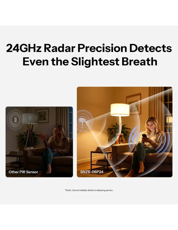 Sonoff ZigBee Human Presence Sensor With Customized Detection Zone and Lux Sensor SNZB-06P24