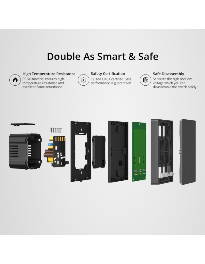 Sonoff M5 Matter WiFi Smart Wall Mechanical Switch 3-Button Grey Sonoff M5 Matter WiFi Smart Wall Mechanical Switch 3-Button Grey