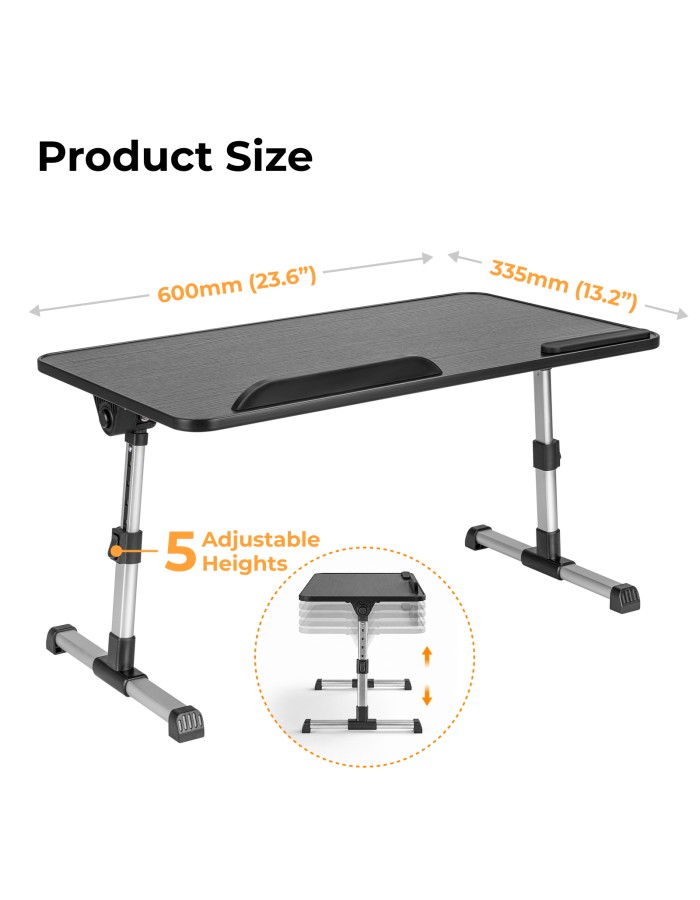 Lumivida Computer Tray Desk Multi-Purpose Foldable Ergonomic 60x34cm LPD01-7 Black