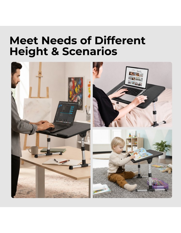 Lumivida Computer Tray Desk Multi-Purpose Foldable Ergonomic 60x34cm LPD01-7 Black