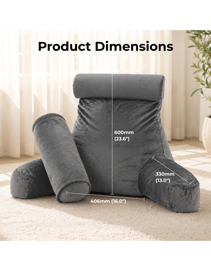 Lumivida Ergonomic Reading Pillow with Arm Rests & Removcable Covers 40x33x60cm RLC02-2