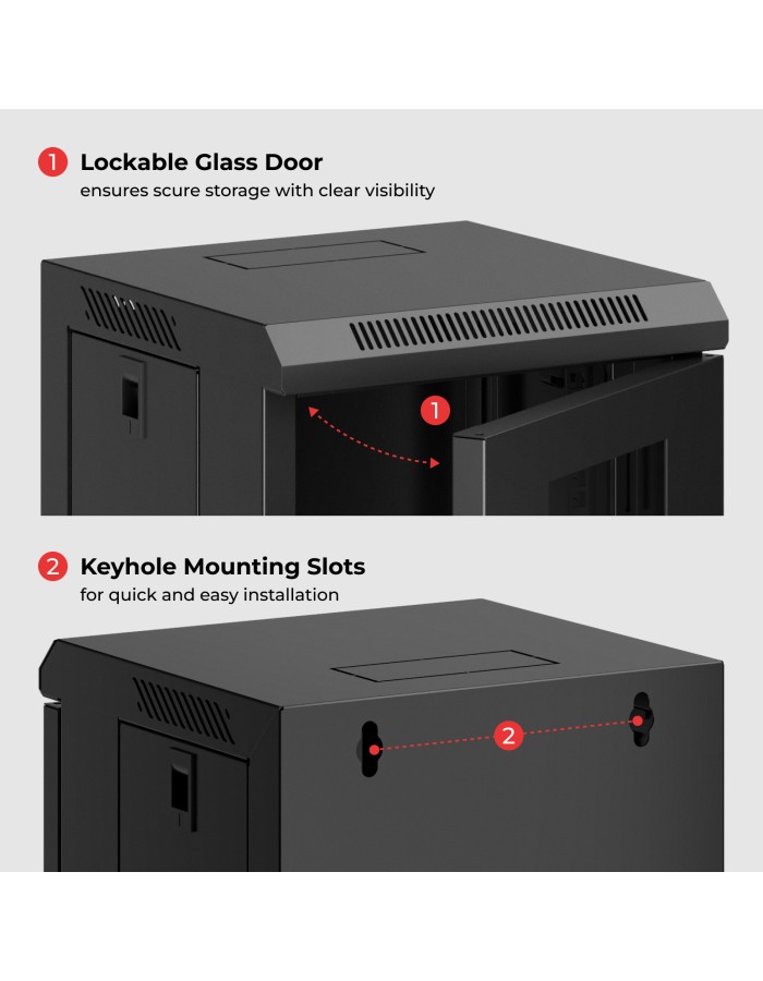 Lumivida Rack Wall 12U 10” with Glass Front Door & Removable Side Door (assebled) CAB-010-12U Lumivida Rack Wall 12U 10” with Glass Front Door & Removable Side Door (assebled) CAB-010-12U