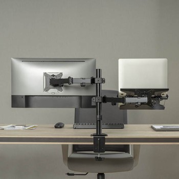 Brateck Monitor Mount Dual with Laptop Tray LDT66-C024ML Brateck Monitor Mount Dual with Laptop Tray LDT66-C024ML