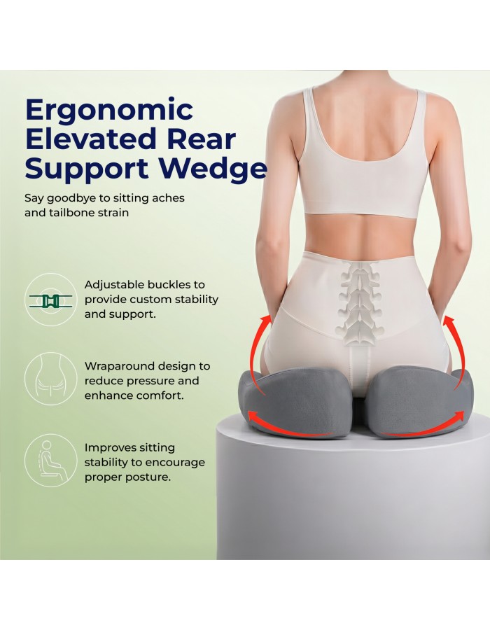Lumivida Ergonomic Seat Cushion with Memory Foam, Hollow Area & Anti-Slip Bottom RLC06-19