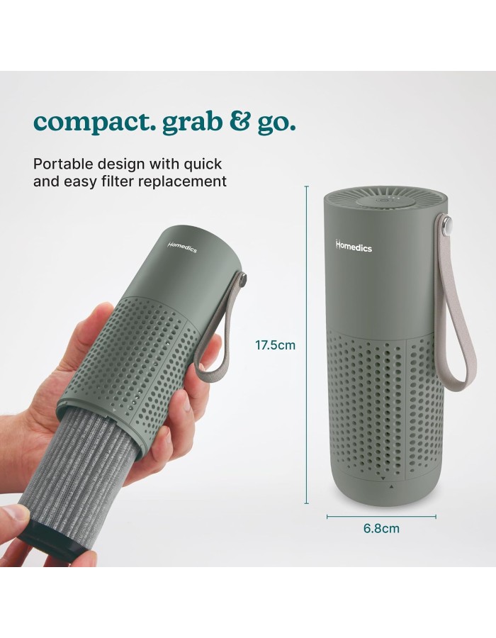 Homedics Air Purifier 3-in-1 Rechargeable WHISPER PURE MINI Green Homedics Air Purifier 3-in-1 Rechargeable WHISPER PURE MINI Green