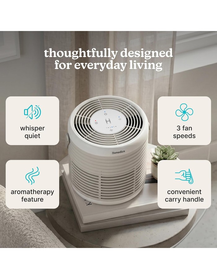 Homedics Air Purifier 3-in-1 Rechargeable WHISPER PURE COMFORT Beige Homedics Air Purifier 3-in-1 Rechargeable WHISPER PURE COMFORT Beige